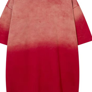 T-shirt décontracté à col rond et manches courtes pour homme, brodé, délavé, tie-dye dégradé, collection été 2026 OEM - Product Image 2