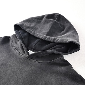 Sweat à capuche OEM personnalisé délavé à l'acide, style streetwear hip-hop, sans cordon, pour hommes - Product Image 5
