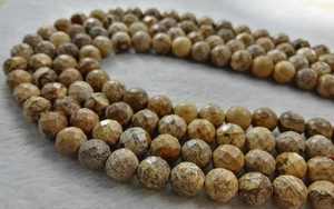 Perles de pierre précieuse naturelle de jaspe facetté rondes, en fil continu, pour la fabrication de bijoux DIY, vente en gros - Product Image 6