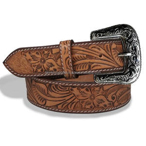 Cinturón de herramientas de cuero occidental genuino grabado floral de mano de obra de calidad para vaquero vaquera elegante conjunto de hebilla antigua vintage - Product Image 4