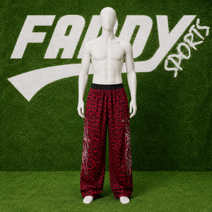 Pantalones Deportivos Anchos con Estampado de Leopardo Rojo Personalizados para Hombre, Estilo Y2K, Holgados, con Diseño Gráfico, Joggers Hip Hop, Pantalones Deportivos Sueltos - Product Image 2