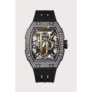 Reloj Deportivo de Lujo para Hombre, Cuarzo Automático, Diamantes, Correa de Goma Negra, Resistente al Agua, Luminoso, Cuadrado de 32 mm, Analógico, Clásico - Product Image 1