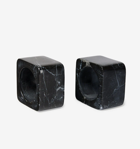 Meilleures ventes : Anneaux de serviette en marbre, forme carrée, 2 pièces, couleur noire, nouvelle collection, artisanat en marbre - Product Image 1