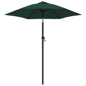 Parasol de jardin en polyester vert et gris foncé avec base élégante en aluminium - Product Image 2