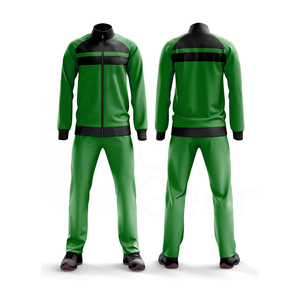 Survêtement vert pour homme, veste de sport à fermeture éclair intégrale avec poches latérales et pantalon de jogging, polyester respirant, vêtements d'automne - Product Image 3