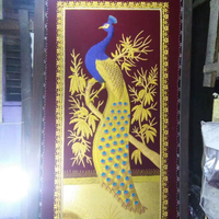 Tapisserie murale florale moderne en coton brodé Zari, décoration d'intérieur en plusieurs pièces