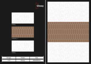 Carreaux muraux en céramique brillants effet haute brillance 30x60 cm, design élégant pour la décoration murale intérieure dans les zones de cuisine et de salle de bain - Product Image 2