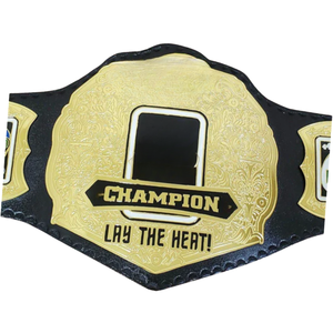 เข็มขัดแชมป์ Lay the Heat ดีไซน์แผ่นทองพร้อมสายสีดำ เข็มขัดสะสมคุณภาพสูง - Product Image 5