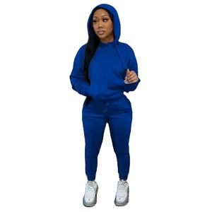 Vêtements d'entraînement pour femmes avec logo personnalisé survêtement 2 pièces pull à capuche pantalon ensembles survêtement femmes survêtement de jogging 202 - Product Image 6