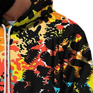 Sweat à capuche en polaire ultra doux pour homme, personnalisé, avec impression numérique, 100 % coton, anti-boulochage, design tendance - Product Image 2