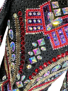 Premium <b>Rhinestone</b> Western Rodeo <b>Jacket</b> for Cowgirl Horse Show and Equestrian Competition Wear - Product Image 4