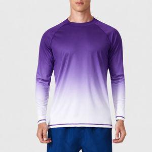Camiseta de Protección Solar Unisex Personalizada de Manga Larga con Degradado Azul, Anti-UV, Transpirable, 220g, Poliéster/Nailon, Ligera y Cómoda - Product Image 4