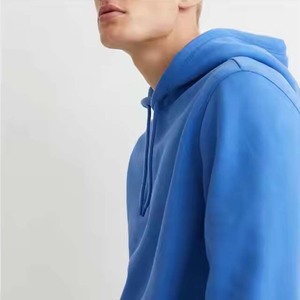 Sweat-shirt à capuche bleu pour homme, coupe classique, couleur unie, décontracté, 100% coton, molleton français, pull à capuche pour homme et femme - Product Image 3
