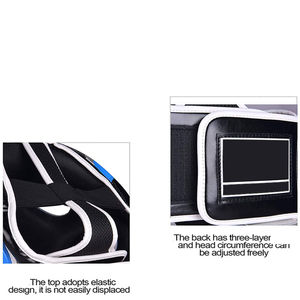 Équipement de boxe bleu et argenté entièrement personnalisé, meilleur fournisseur de vêtements de protection, protège-têtes de boxe pour jeunes, best-seller OEM - Product Image 6