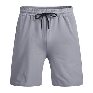 Men's Solid Color Sport <b>Shorts</b> With Side Pockets <b>Quick</b> <b>Dry</b> Breathable Elastic Waist Mid Length Knitted Fabric Workout Running - Product Image 4