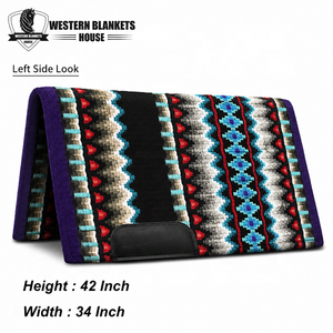 Custom Made <b>Heavy</b> Western Show Saddle Pads New Zealand Wool Glitter Wool Zari Cotton Padded Comfortable Horse Racing Custom - Product Image 4