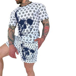 Shorts de bain pour hommes à imprimé crâne, séchage rapide, pour la plage, avec motifs graphiques, fabricant OEM ODM de maillots de bain - Product Image 6