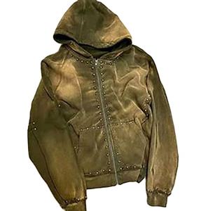 Wholesale Customized <b>Clothing</b> for <b>Men's</b> <b>Plus</b> <b>Size</b> Hoodies Sweatshirts Rhinestone Design High Street Wear <b>Men</b>`<b>s</b> Zip up Hoodie - Product Image 2