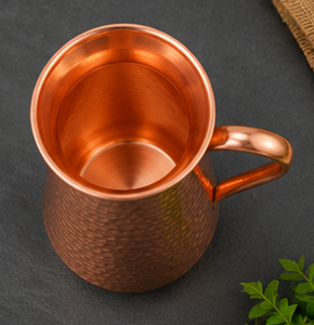 <b>Copper</b> <b>Mug</b> With Handle Vintage Style Hammered Finish Drinkware Luxury Tableware Serveware For Hotel Restaurant Home Decor - Product Image 2