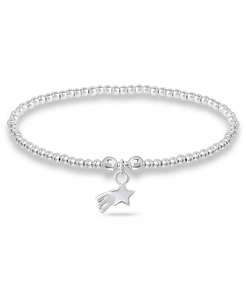 Bracciale con Charm a Forma di Stella Cadente in Argento Placcato |   Macy's - Product Image 1