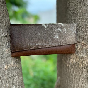 กระเป๋าสตางค์หนังวัวแบบพับสามทบขนาดใหญ่มีซิปกระเป๋าเงินสำหรับเดินทางกระเป๋าเงินผู้หญิงหนังแท้แบบตะวันตกมีซิป - Product Image 4