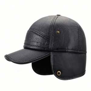Gorro de Béisbol de Cuero PU con Protección para los Oídos, Cortavientos, para Ciclismo en Invierno, para Hombre, Informal, Cálido, con Peluche, para Deportes al Aire Libre, Novedad 2025 - Product Image 1