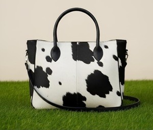 Sac fourre-tout de luxe en cuir de vachette véritable avec broderie et fermeture éclair, portable, pour l'été et l'automne, sac à main multifonction pour femme - Product Image 2