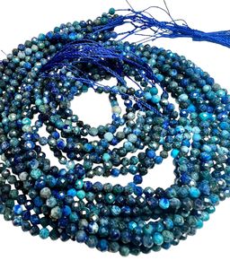 Perles rondes facettées en azurite verte TASBIYA GEMS de 3,5 mm avec évaluation tierce, prêtes à être expédiées pour la fabrication de colliers - Product Image 4