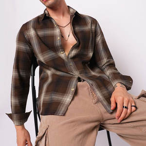 Chemises en flanelle d'automne personnalisées de qualité supérieure pour hommes, confortables, 100% coton, séchage rapide, respirantes, style safari, best-seller, 220g - Product Image 2