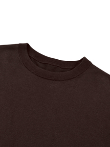 T-shirt à col rond pour homme, manches courtes, coupe ample, couleur unie, tricoté, 100% coton, respirant, décontracté, 200g - Product Image 6