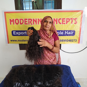 Extensions de Cheveux Humains de Temple Indien Vierges Bruts de Haute Qualité 100% Non Transformés 8-32 Pouces Bouclés Vague Naturelle Cheveux Humains - Product Image 3