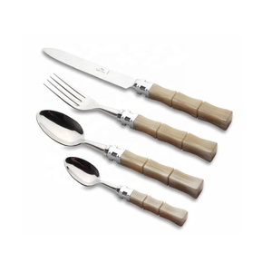 Nouveauté : Ensemble de couverts traditionnels en acier inoxydable, poli miroir, manche en corne, pour la maison et les occasions festives - Product Image 1