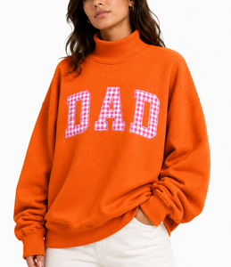 Sudadera Casual Oversize de Algodón con Cuello Alto para Mujer, Bordado Chenille, Estilo Griego, Venta al por Mayor - Product Image 1