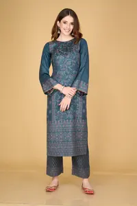 Tela de Vestido para Mujer Safaa Kanthakari Premium Acrowool, Tejida, Sin Costuras, con Estola Jacquard - Product Image 6