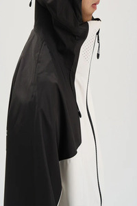 Chaqueta Cortavientos con Capucha para Hombre, Estilo Boxy, Manga Larga, Informal, Deportiva, Negra y Blanca, 100% Algodón, para Invierno, con Forro Polar - Product Image 2