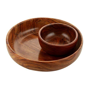 Ensemble de 3 bols de service en bois de manguier massif écologique pour la soupe Candy Noodles Direct Factory Wholesale Supply - Product Image 6