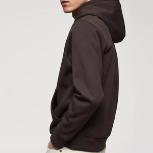 Sudadera con capucha premium color chocolate oscuro para hombre, suave, transpirable, mezcla de algodón, estilo casual, ropa de calle, sudadera de invierno. - Product Image 3