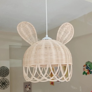 Kids room <b>accessories</b> rattan ceiling <b>lights</b> hand-made lampshade woven pendant <b>light</b> covers - Product Image 6
