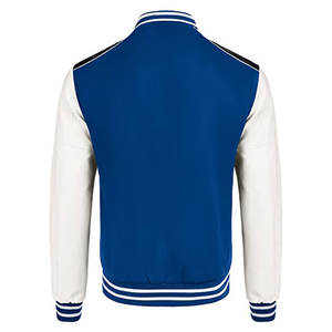 Chaquetas Varsity de Hombre Estilo Béisbol con Mangas Largas de Lana, Lisas, con Mangas de Cuero - Product Image 3