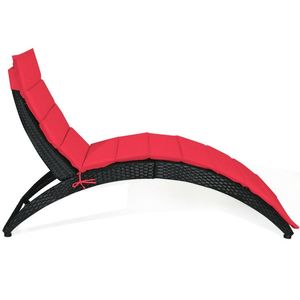 Chaise longue pliable pour patio avec coussin pour utilisation en extérieur - Product Image 4