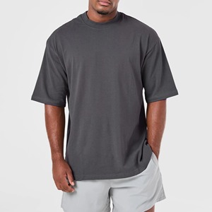 Camiseta de Manga Corta para Hombre, Premium, Oversize, 100% Poliéster, Color Sólido, Estilo Urbano Relajado, Logotipo Frontal, Tejido de Punto Transpirable - Product Image 4