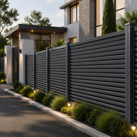 Fabricant professionnel de clôtures, panneau de clôture en aluminium à lamelles, revêtement en poudre, résistant aux intempéries, pour une intimité extérieure moderne