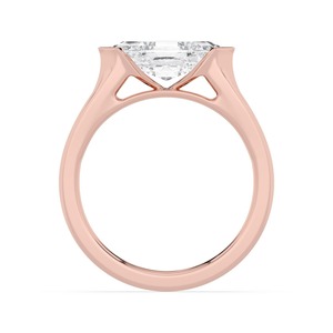 Anillo de compromiso con diamante cultivado en laboratorio, corte romboide arquitectónico, oro rosa de 10K, 1.50 quilates, joyería fina contemporánea para mujer - Product Image 2