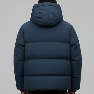 Wholesale Price High Quality Winter Wear Fluffy Cotton Padded Puffer <b>Jacket</b> <b>Men</b> Custom Printed Front <b>Canvas</b> Waterproof Hooded - Product Image 2