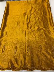 Somali Bridal Dirac Gougra Satin 100% <b>Silk</b> Lightweight Woven 60GSM Eco-Friendly Fabric Floral Pattern High Quality Bedding - Product Image 6