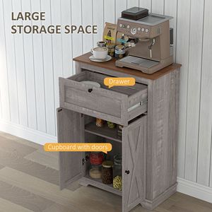 Gray 23.5\"x11.75\"x34.5\" Farmhouse <b>Sideboard</b> Storage Cabinet with Doors and Drawer for <b>Kitchen</b> and Living Room - Product Image 4
