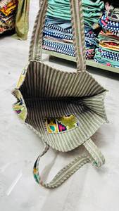 Fashion Multi Print Canvas Velvet Lady Bohemian Style Lightweight Tote <b>Bag</b> with Inner Pockets for All Seasons Shopping & Travel - Product Image 3