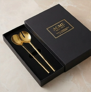 Hammered Gold Polish Stainless Steel Salad <b>Servers</b> For Aesthetic Table Presentation Banquet Halls And Wedding <b>Buffets</b> - Product Image 4
