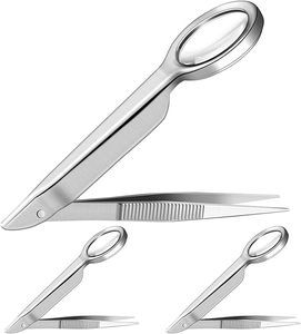 Pinzas de Vidrio para Pestañas, Pinzas Premium para Extensión de Pestañas con Lupa, Punta Curva Fina - 13 cm - Product Image 4