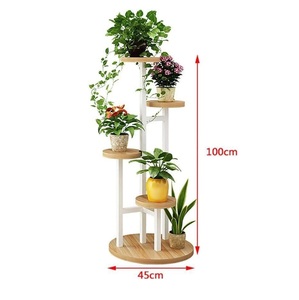 Support élégant pour plantes en bois de qualité supérieure, à plusieurs niveaux, pour intérieur et extérieur, pour balcon, jardin, salon, décoration. - Product Image 4